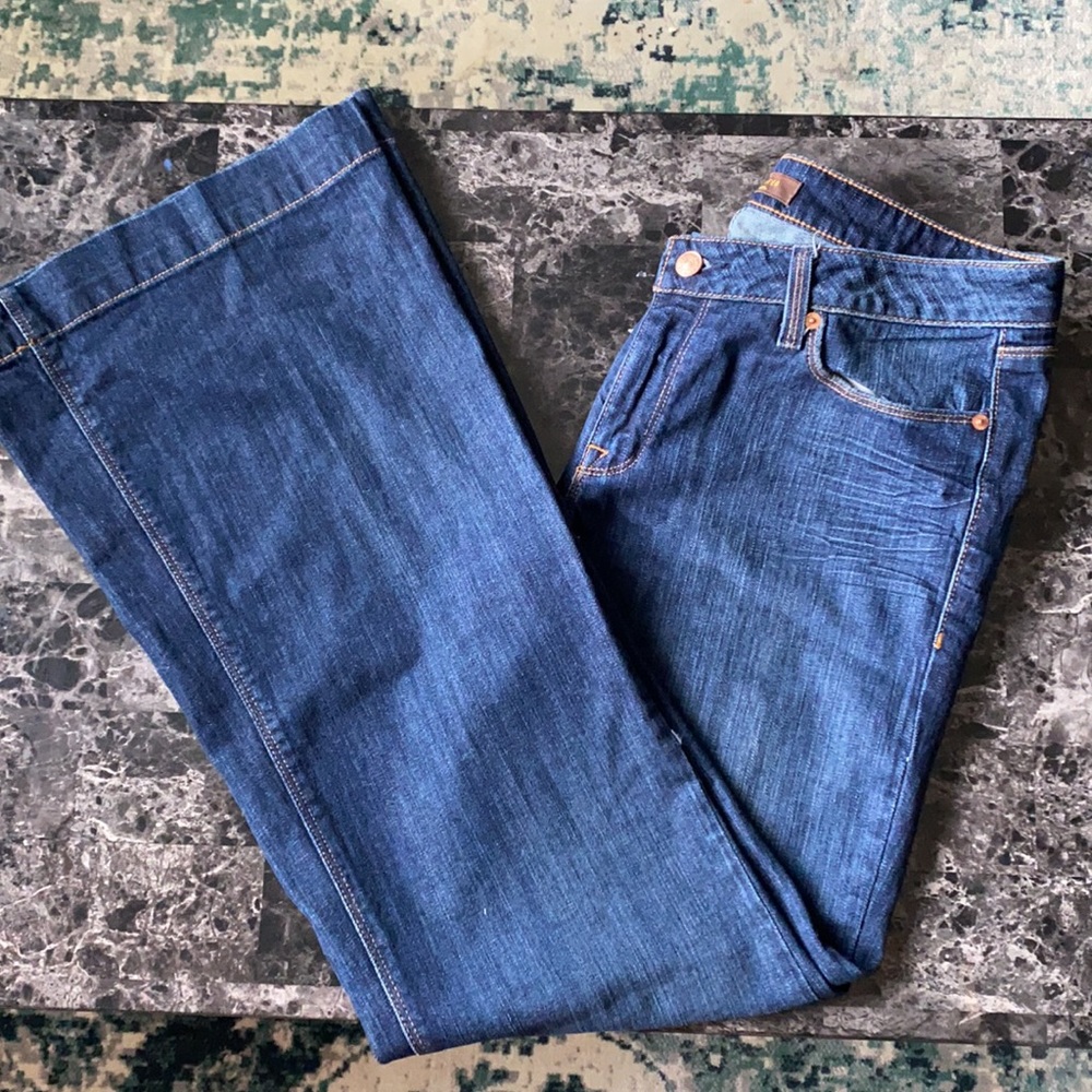 The Limited brand, dark blue, bell bottoms, size 10, 98% Cotton 2% spandex.